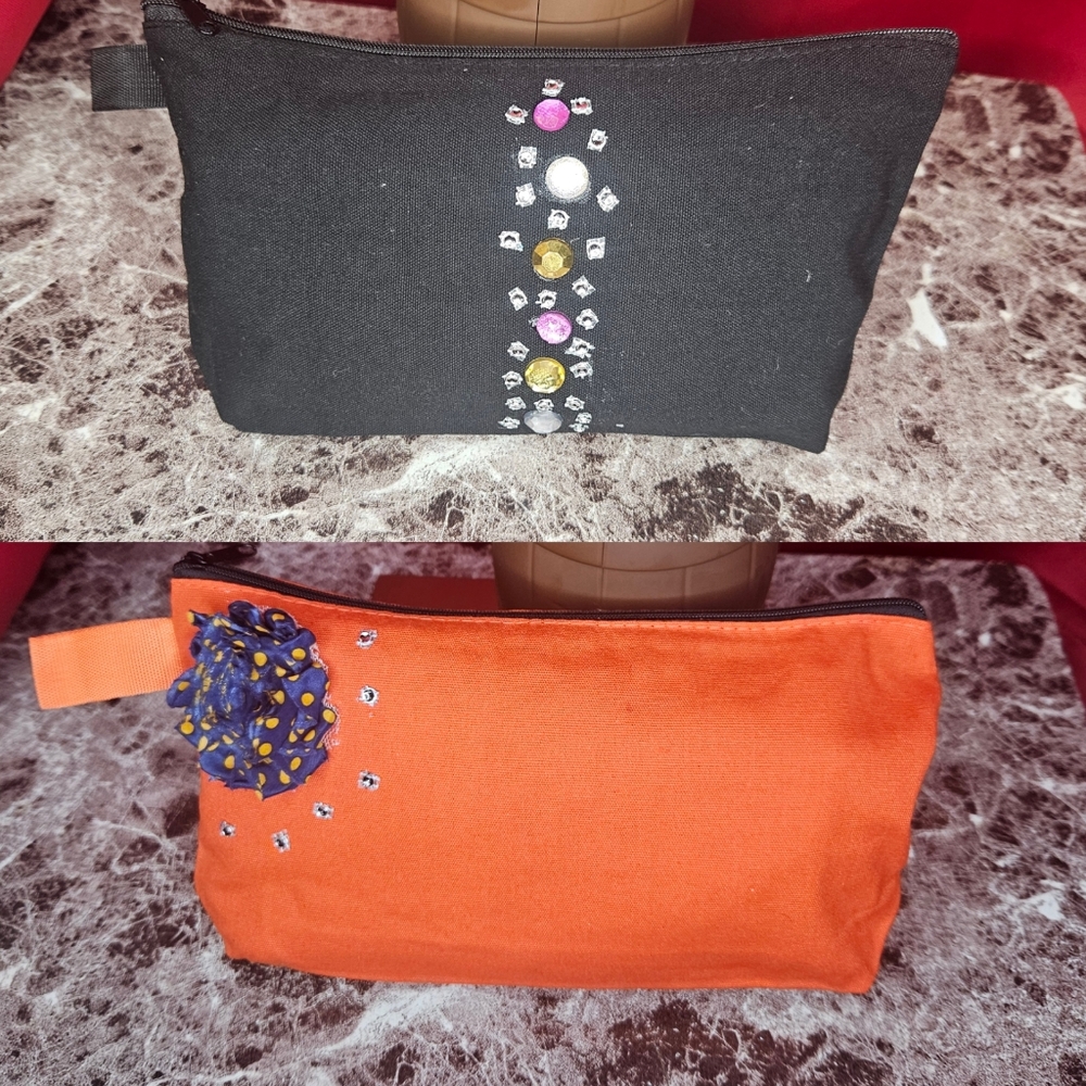 NWOT Set Zipper Money Bank Bag Pencil Pouch Makeup Travel Accessories 2 Pack